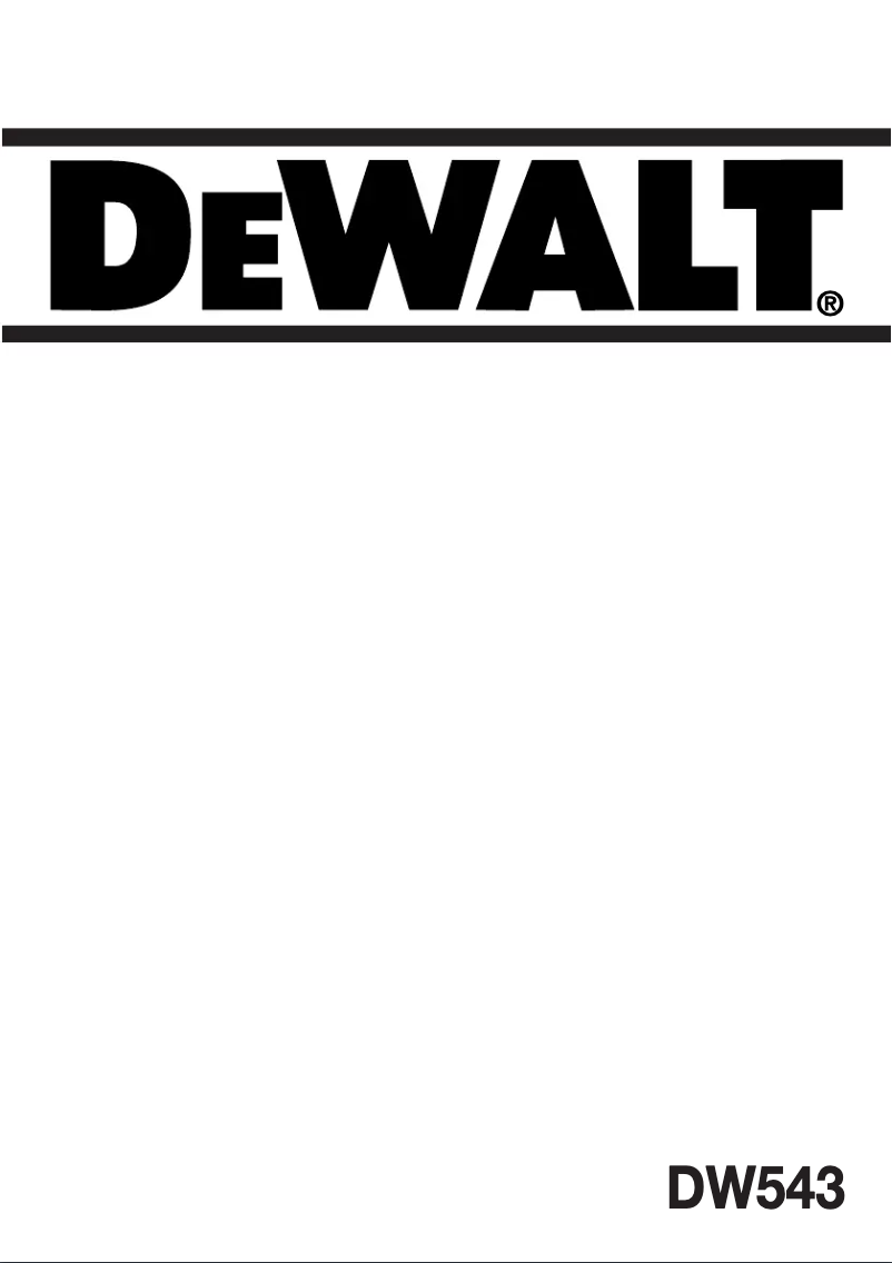 Page 1 de la notice Manuel utilisateur DeWalt DW543