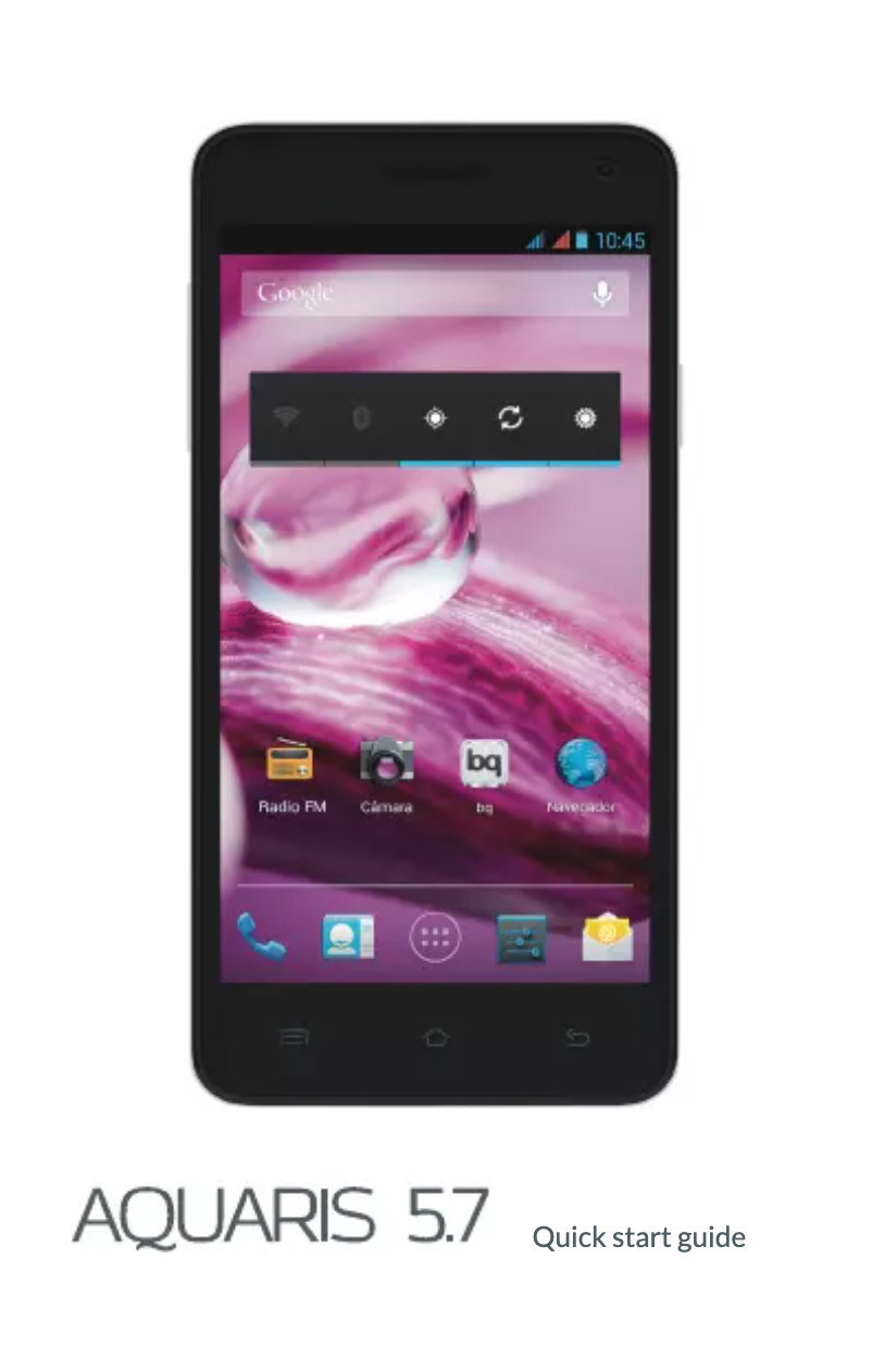 Image de la première page du manuel de l'appareil Aquaris 5.7