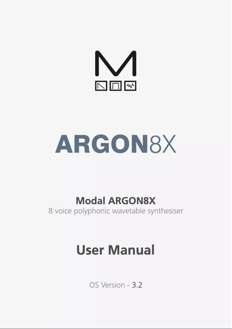 Page n°1 - Manuel utilisateur Modal Electronics Argon 8X