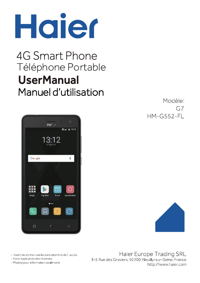 Page n°1 - Manuel utilisateur Haier G7 Ginger