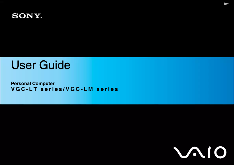 Page n°1 - Manuel utilisateur Sony Vaio VGC-LM1ER