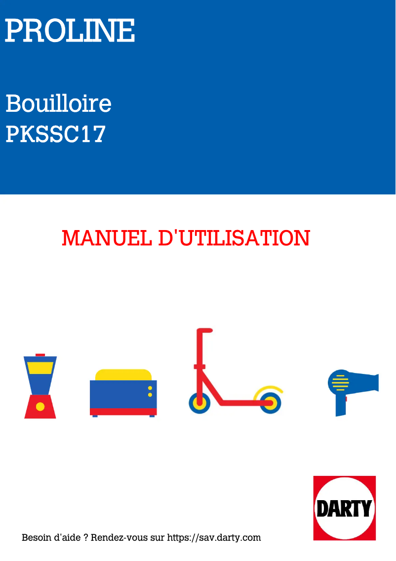 Page 1 de la notice Manuel utilisateur Proline PKSSC17