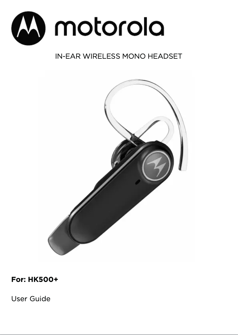 Page 1 de la notice Manuel utilisateur Motorola HK500