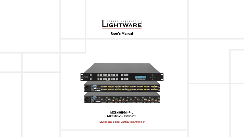 Imagen de la primera página del manual del dispositivo MX8x8HDMI-Pro