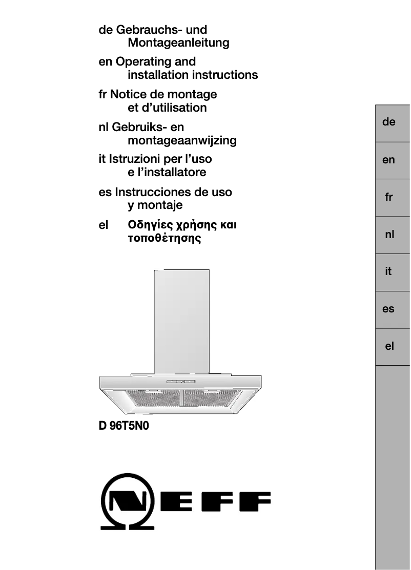 Page n°1 - Manuel utilisateur Neff D96T5N0