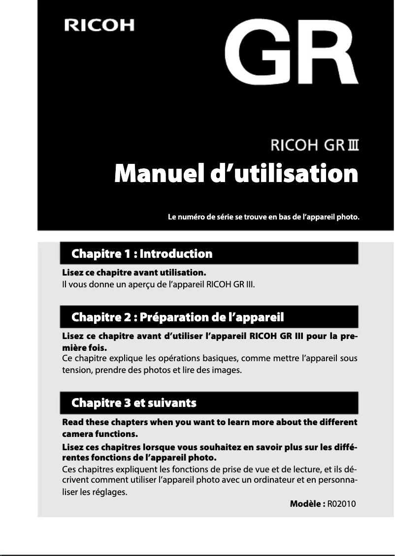 Page n°1 - Manuel utilisateur Ricoh GR Digital III
