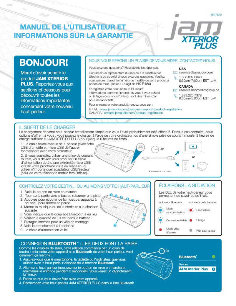 Image de la première page du manuel de l'appareil Xterior Plus HX-P570