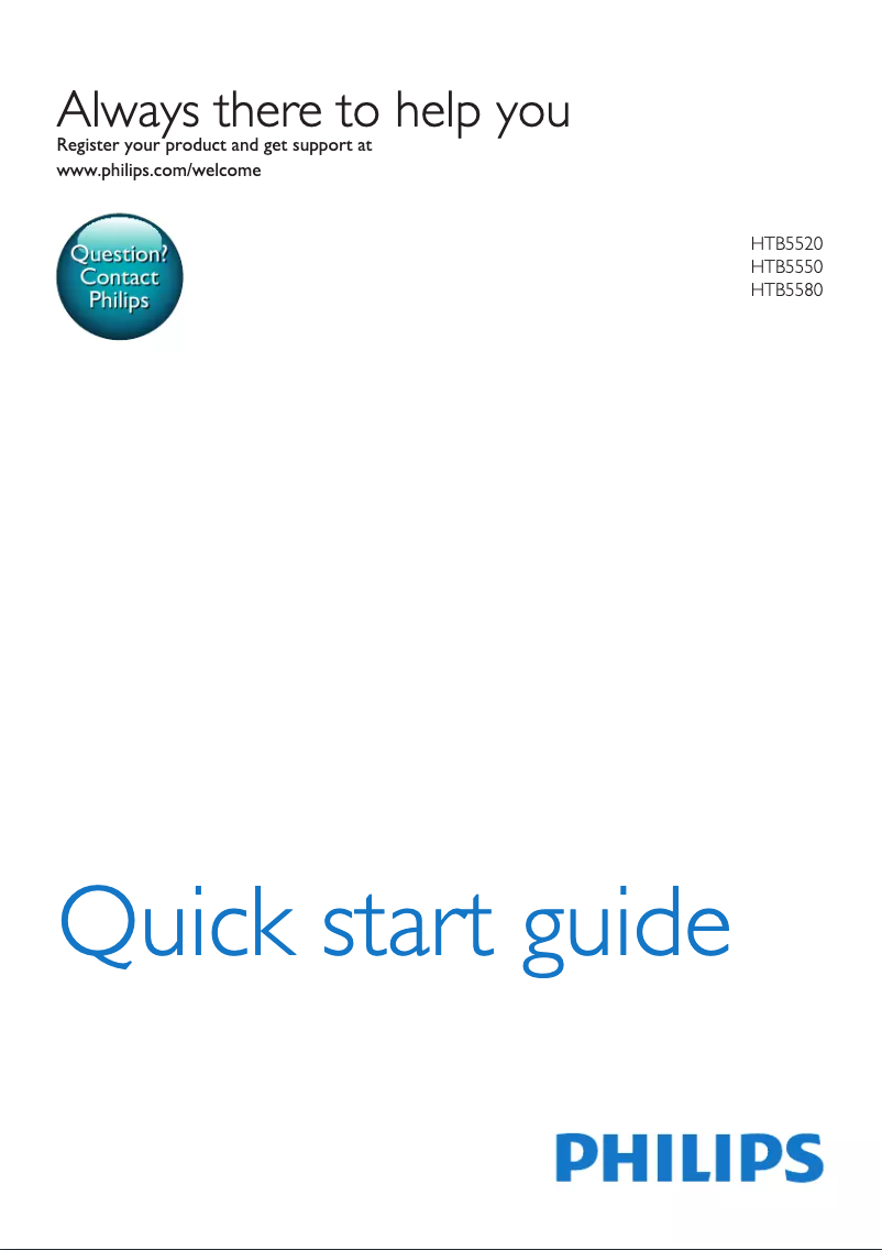Page n°1 - Guide de démarrage rapide Philips HTB5520