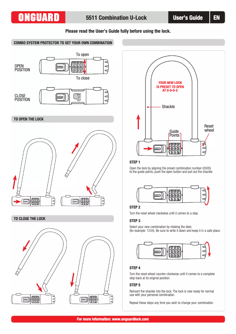 Página 1 del manual Manual de usuario OnGuard U-Lock 5511