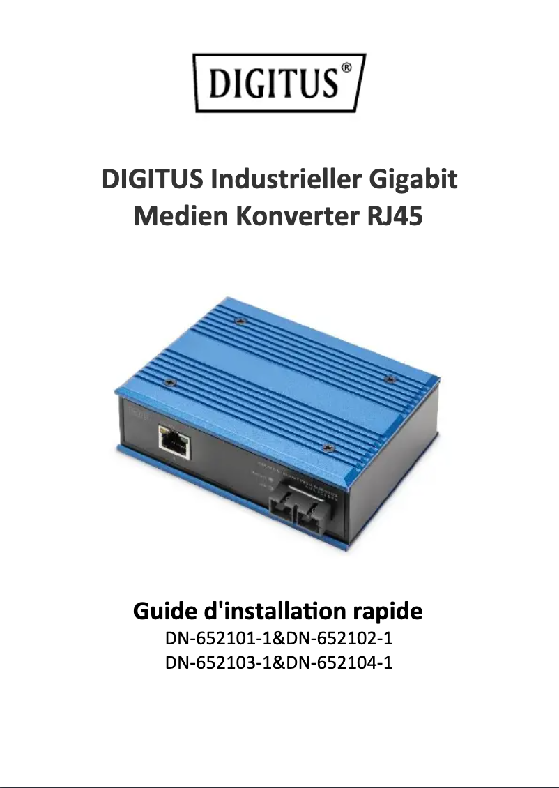 Page n°1 - Manuel utilisateur Digitus DN-652103-1