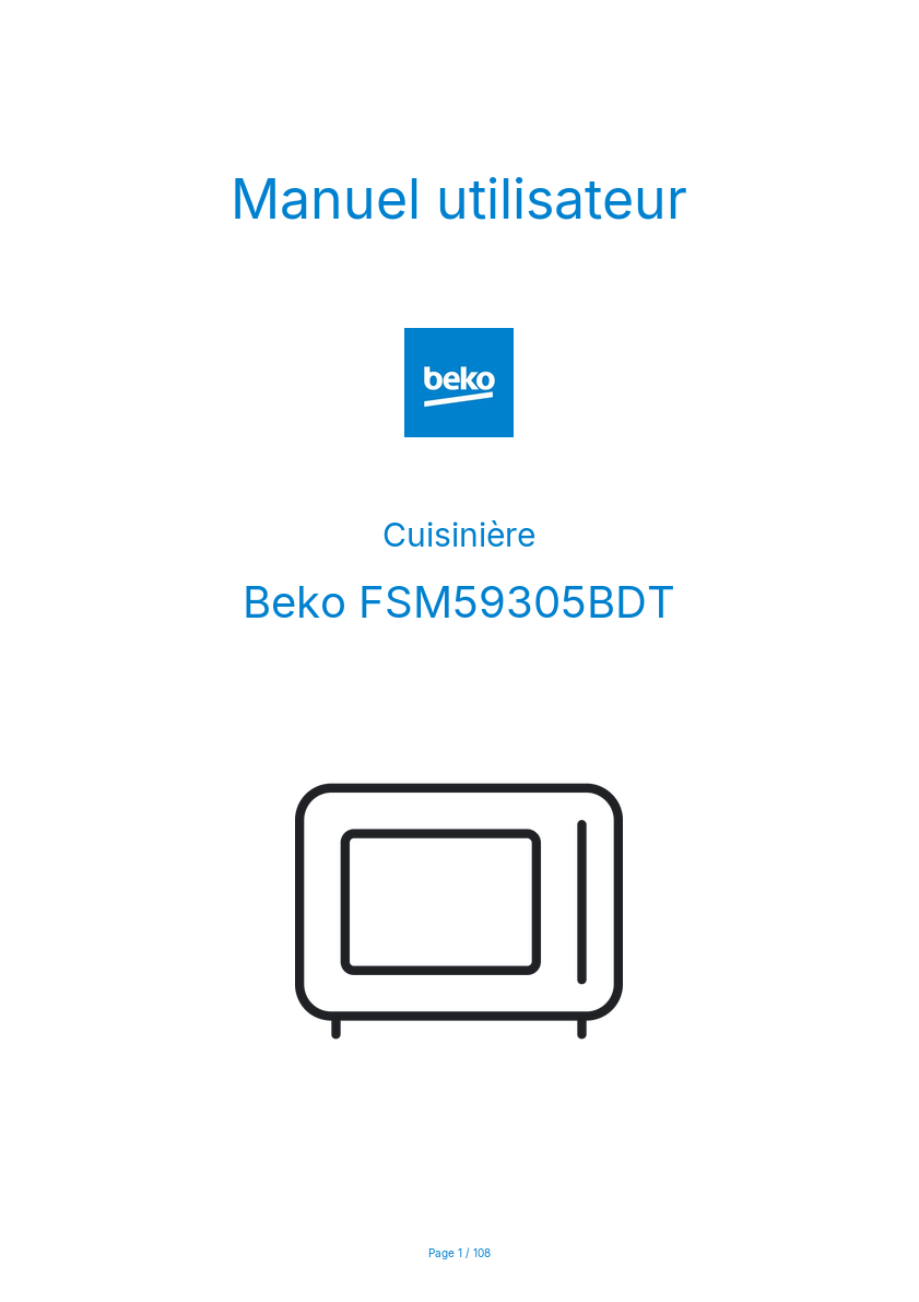Image de la première page du manuel de l'appareil FSM59305BDT