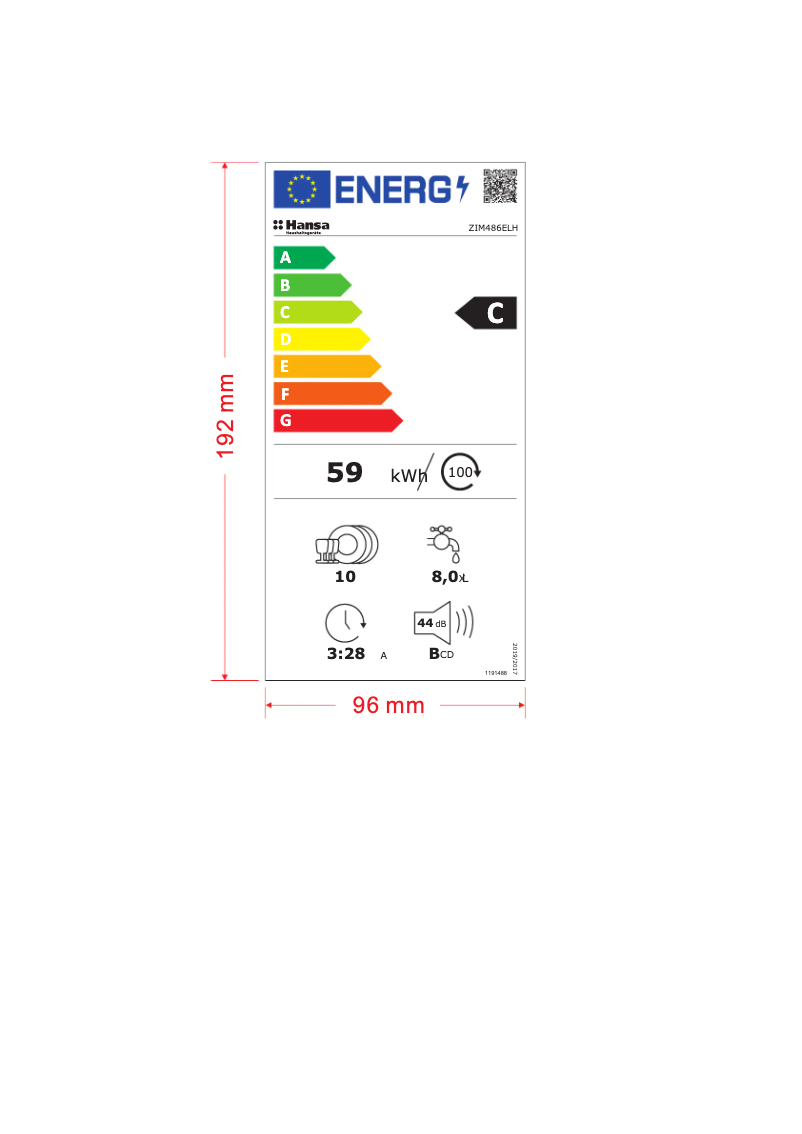 Page n°1 - Label énergétique Hansa ZIM486ELH