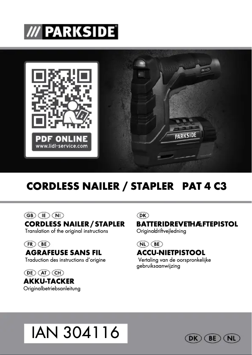 Página 1 del manual Manual de usuario Parkside PAT 4 C3