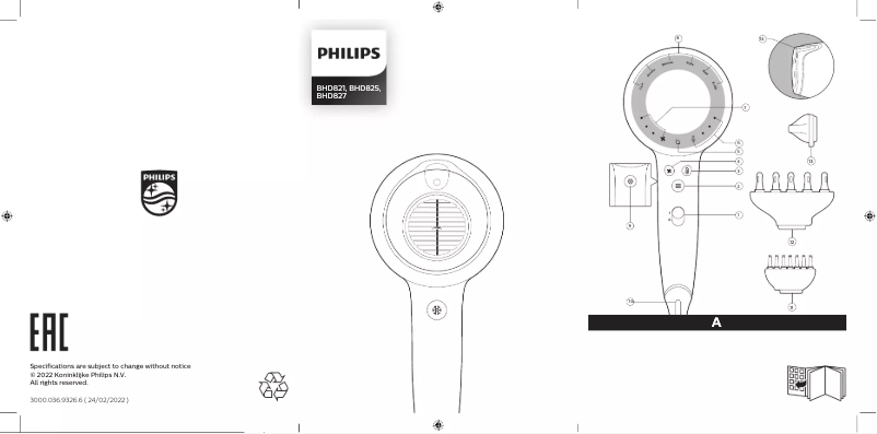 Page 1 de la notice Manuel utilisateur Philips DryCare Pro BHD827