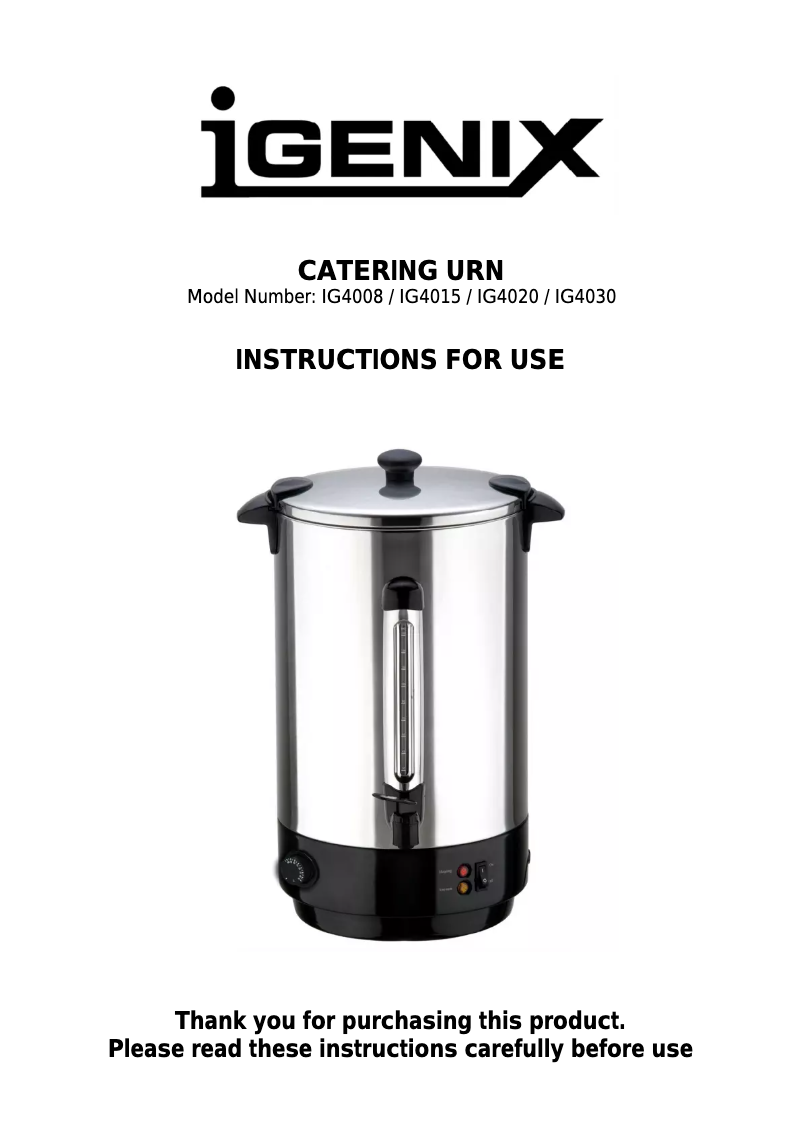 Página 1 del manual Manual de usuario Igenix IG4015