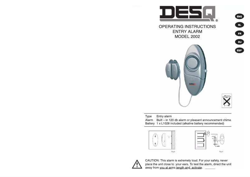 Page 1 de la notice Manuel utilisateur Desq 2002