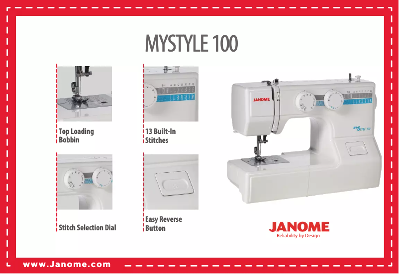 Page n°1 - Fiche technique Janome MyStyle100