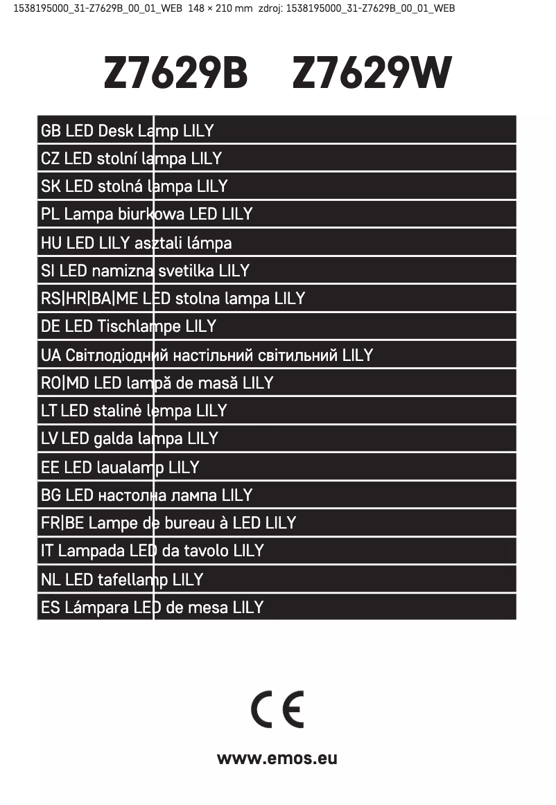 Page n°1 - Manuel utilisateur Emos Z7629B