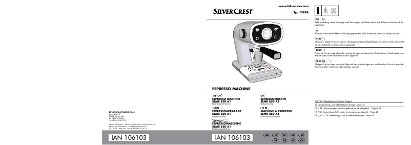 Page 1 de la notice Manuel utilisateur SilverCrest SEMR 850 A1