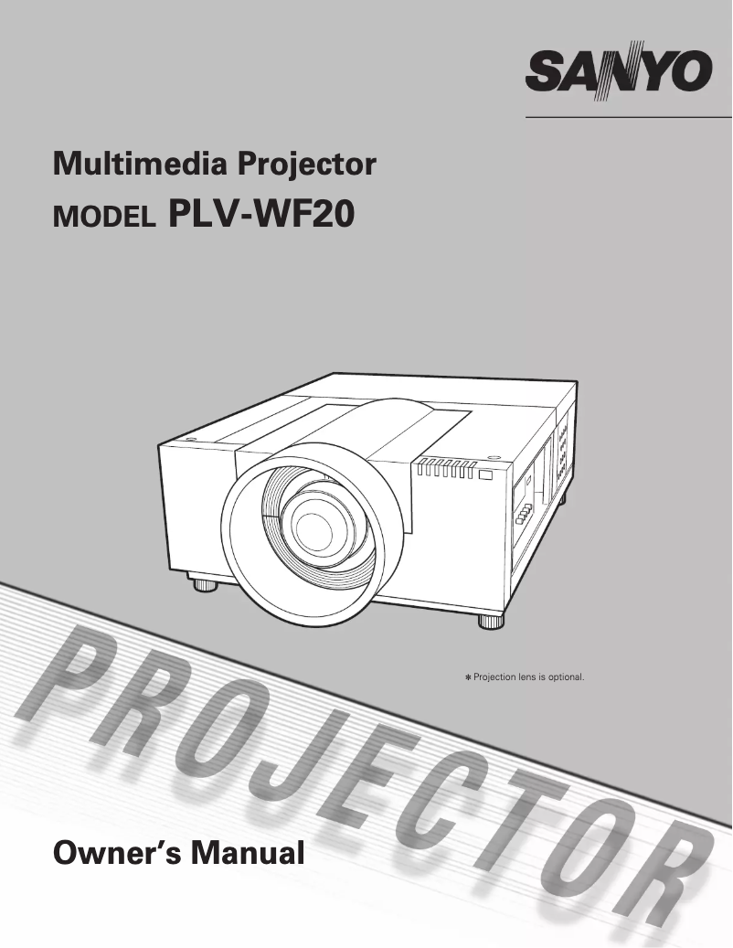 Image de la première page du manuel de l'appareil PLV-WF20