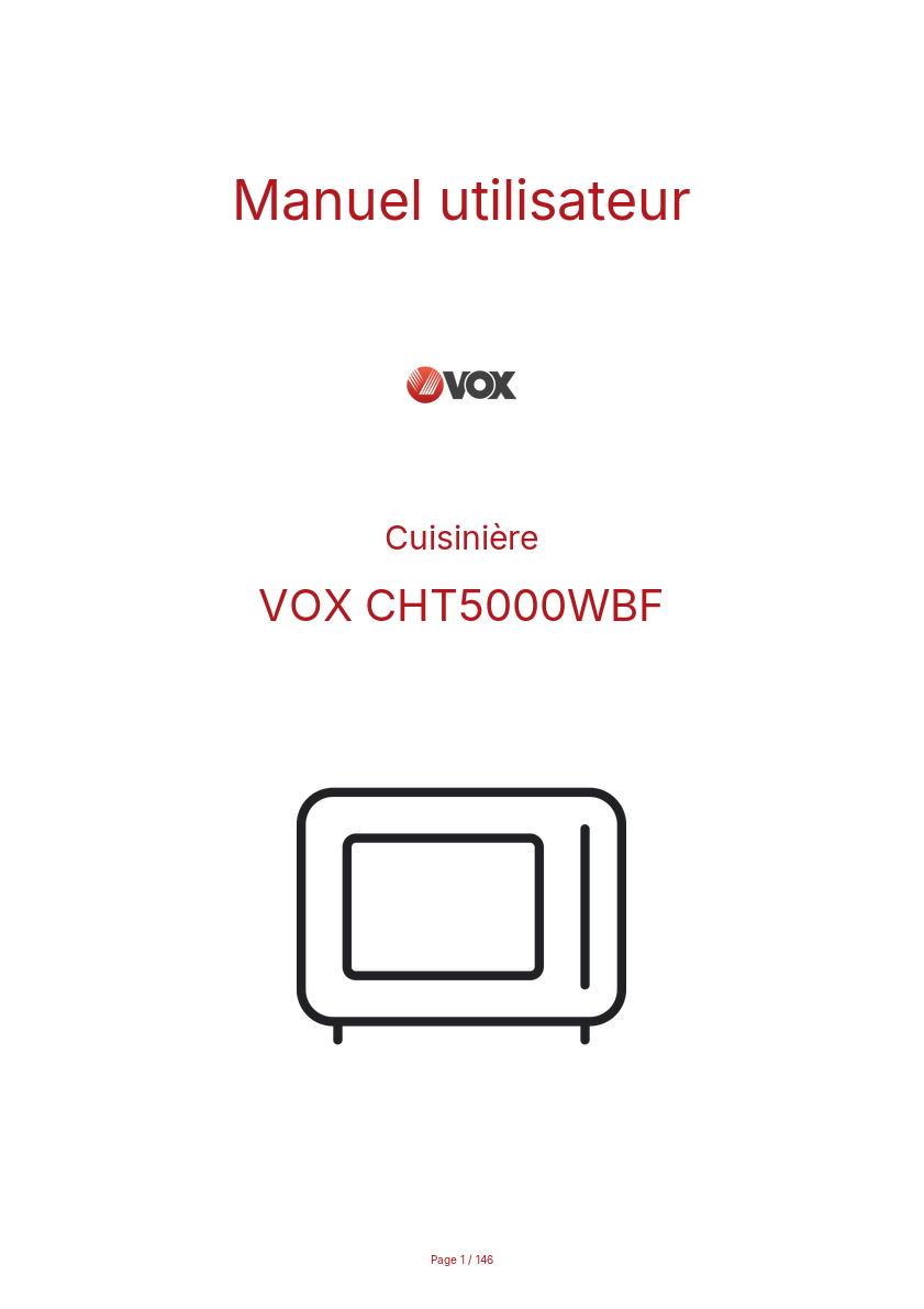 Page n°1 - Manuel utilisateur VOX CHT5000WBF