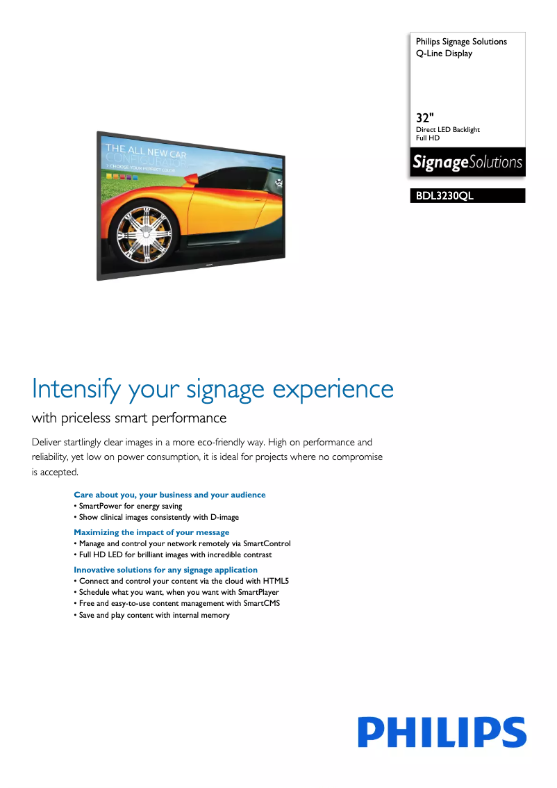 Imagen de la primera página del manual del dispositivo BDL3230QL