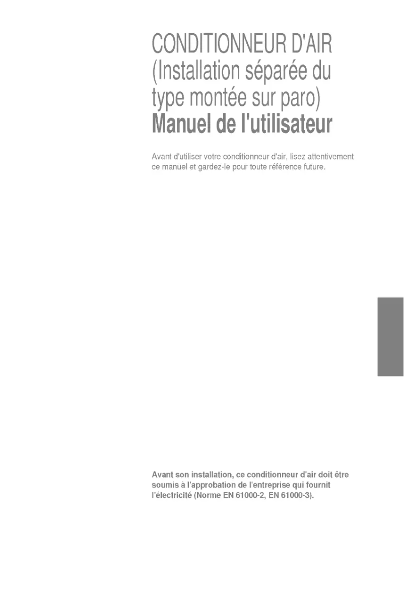 Page 1 de la notice Manuel utilisateur LG AS-C096QLL0