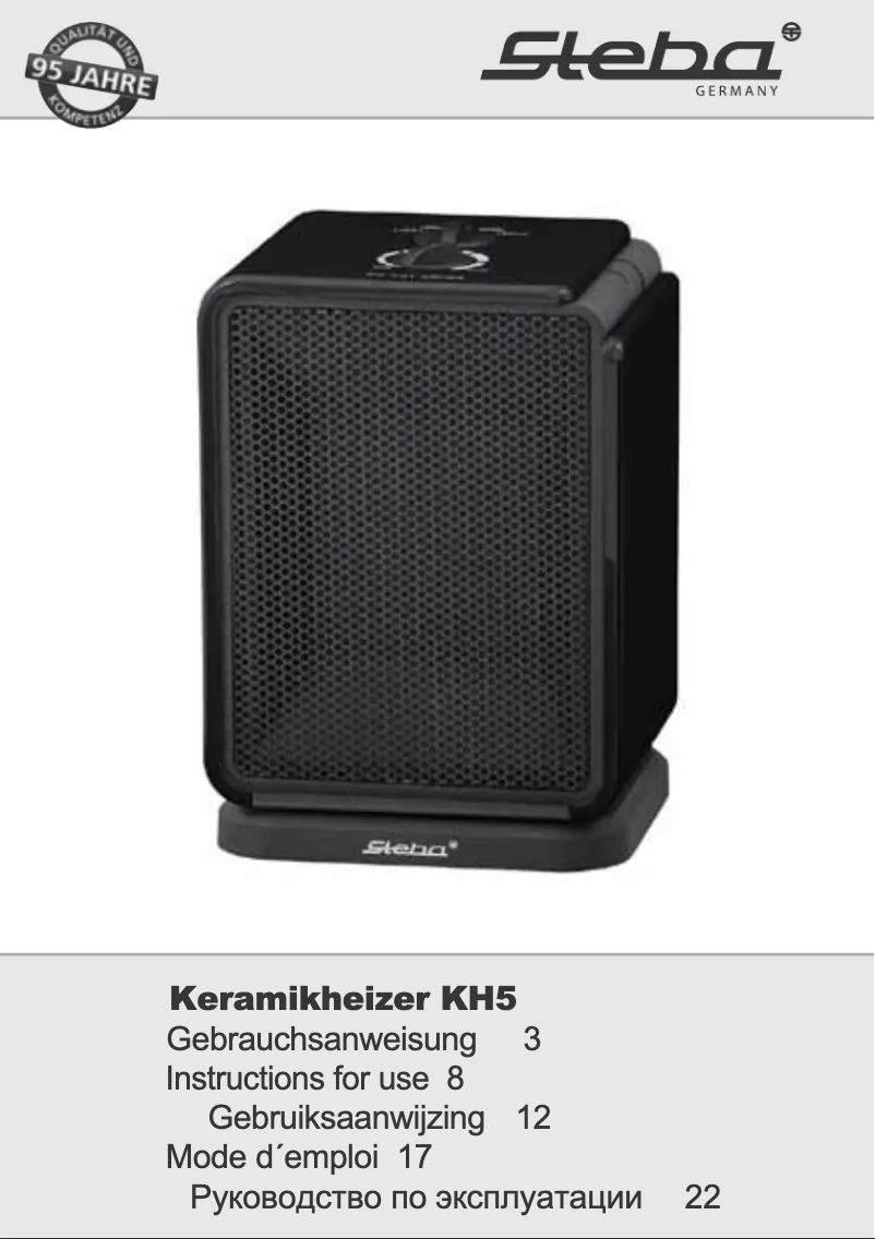 Page 1 de la notice Manuel utilisateur Steba KH5
