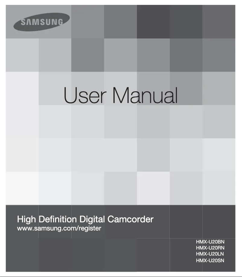 Page 1 de la notice Manuel utilisateur Samsung HMX-U20LN