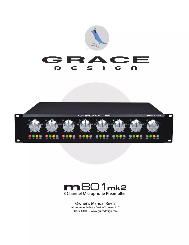 Page 1 de la notice Manuel utilisateur Grace Design M801MKII