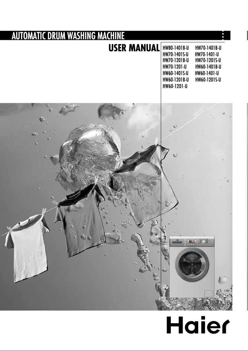 Page 1 de la notice Manuel utilisateur Haier HW70-1201-U