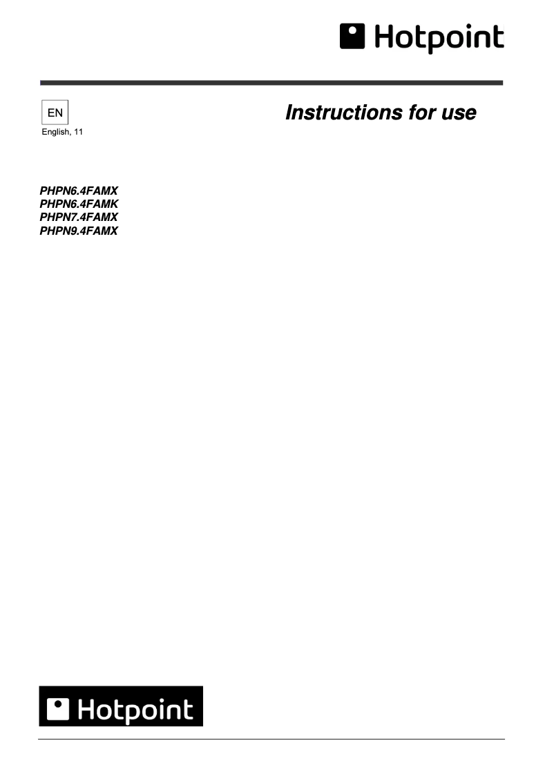 Image de la première page du manuel de l'appareil PHPN9.4FAMX