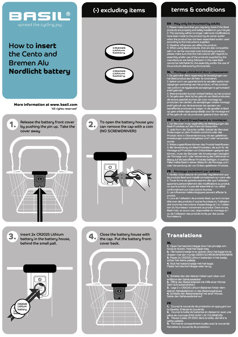 Page 1 de la notice Manuel utilisateur Basil Bremen