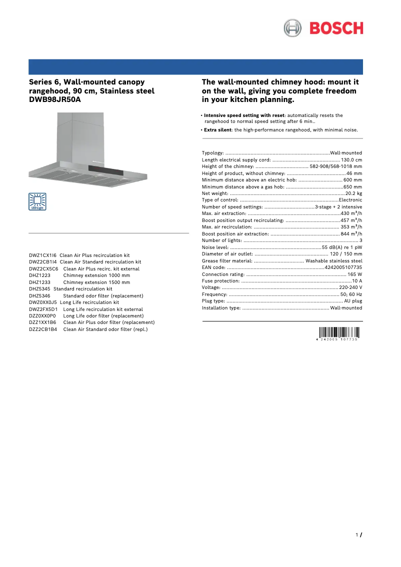 Image de la première page du manuel de l'appareil DWB98JR50A