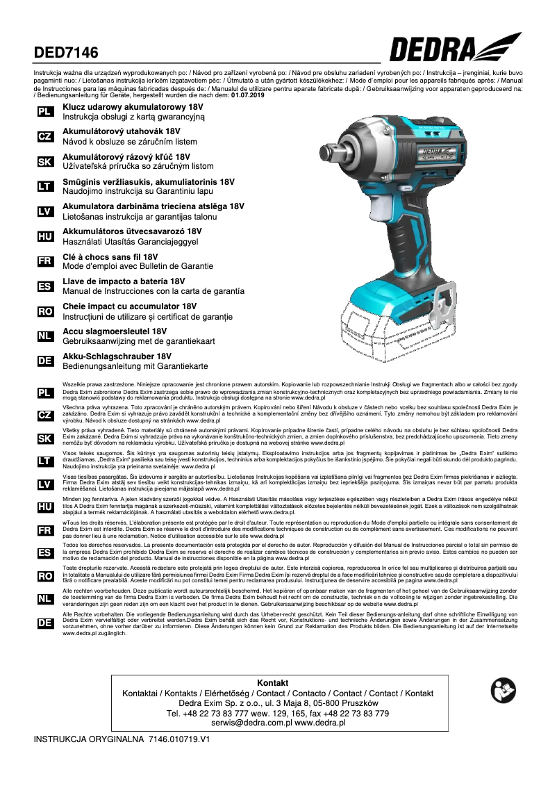Image de la première page du manuel de l'appareil DED7146