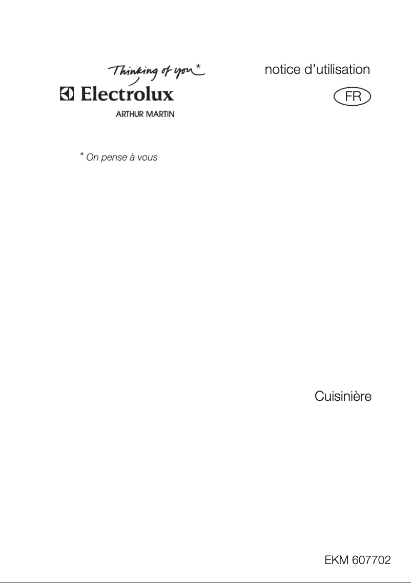 Page 1 de la notice Manuel utilisateur Arthur Martin-Electrolux EKM607702W