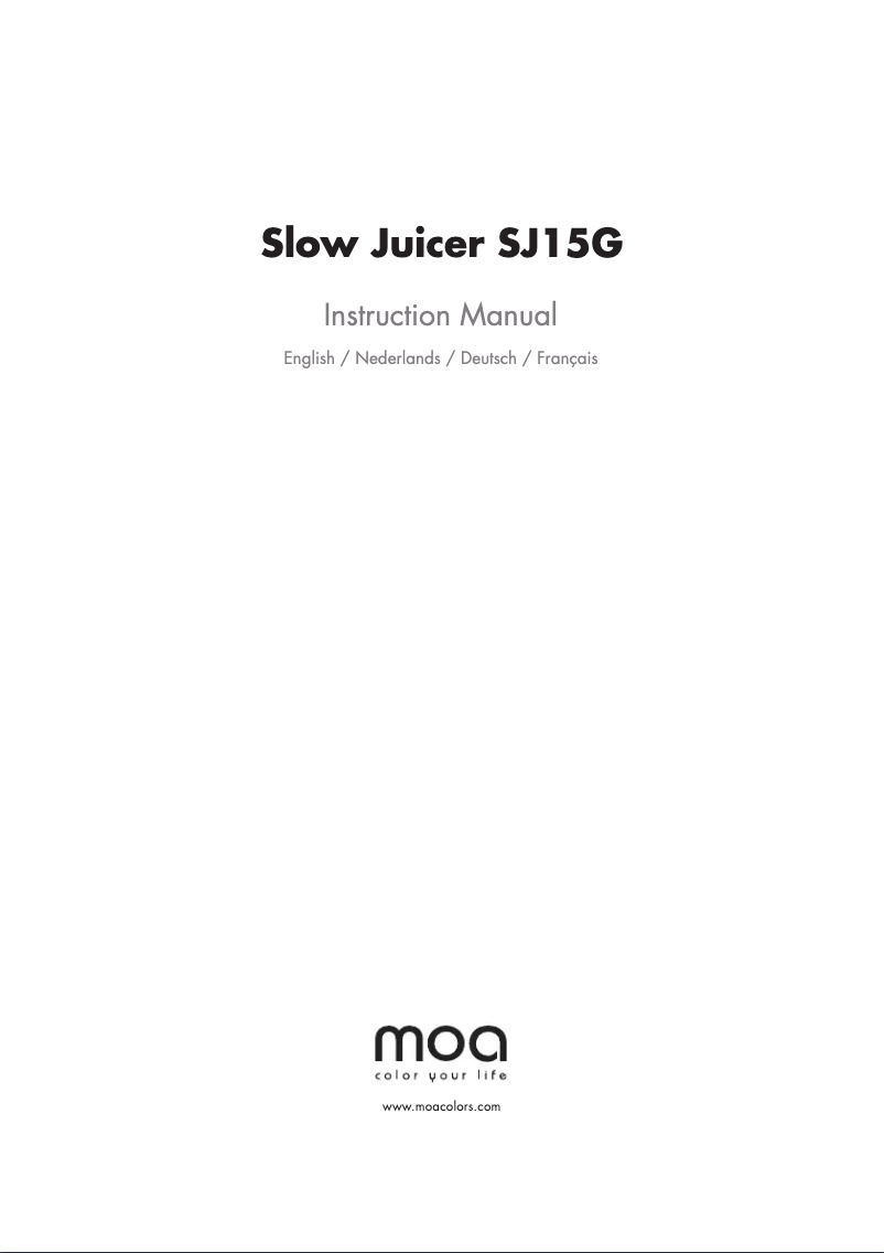 Page 1 de la notice Manuel utilisateur Moa SJ15G