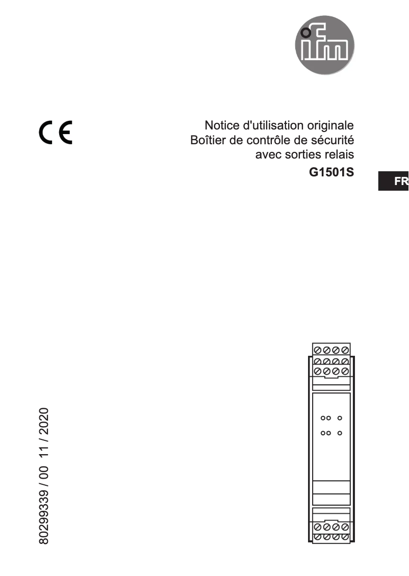 Page n°1 - Manuel utilisateur IFM G1501S
