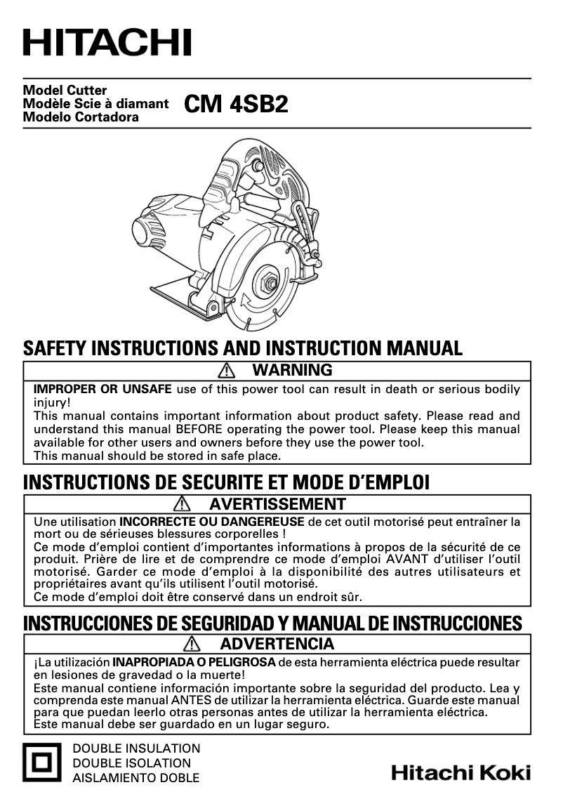 Image de la première page du manuel de l'appareil CM4SB2