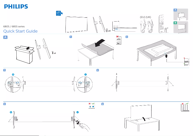 Page 1 de la notice Guide de démarrage rapide Philips 43PFS6805