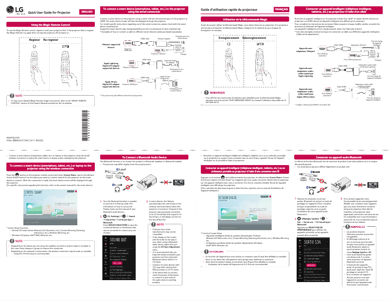 Page n°1 - Manuel utilisateur LG ProBeam HF80JA