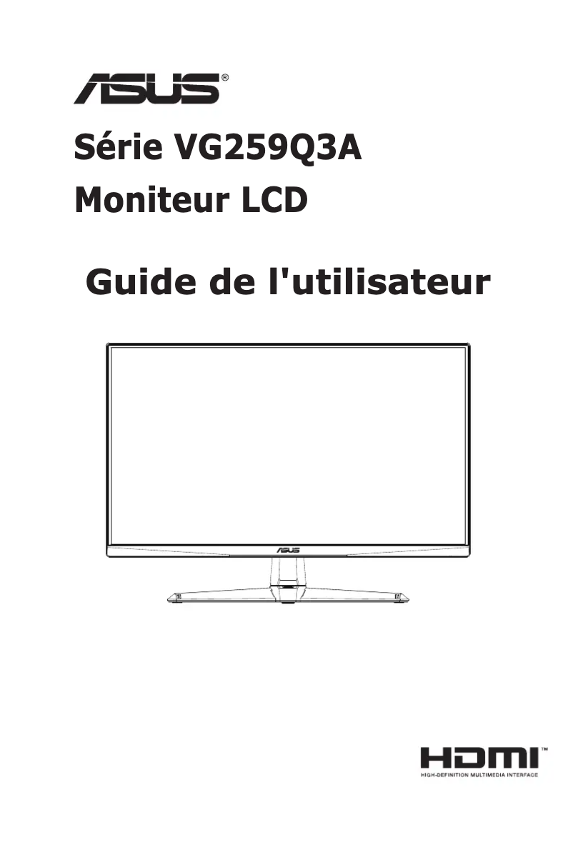 Page 1 de la notice Manuel utilisateur Asus TUF Gaming VG259Q3A
