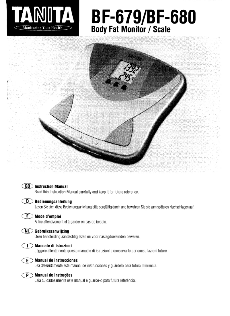 Page 1 de la notice Manuel utilisateur Tanita BF-679