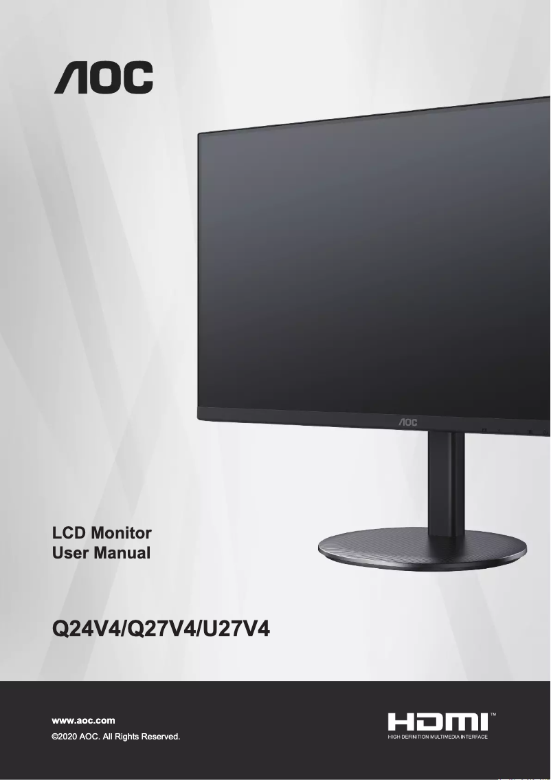 Page n°1 - Manuel utilisateur AOC Q27V4