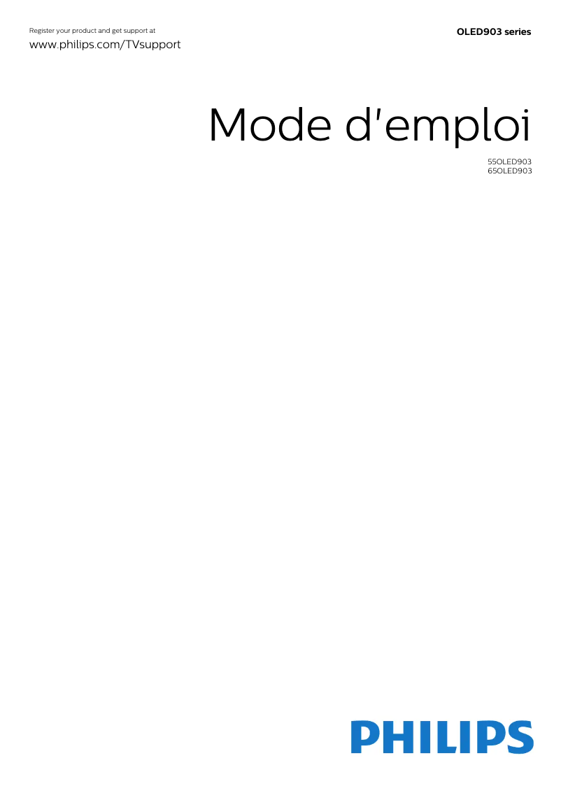 Page 1 de la notice Manuel utilisateur Philips 65OLED903