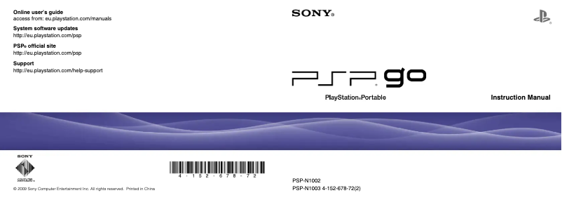Page n°1 - Manuel utilisateur Sony PSP Go