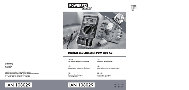Page 1 de la notice Manuel utilisateur Powerfix PDM 250 A1