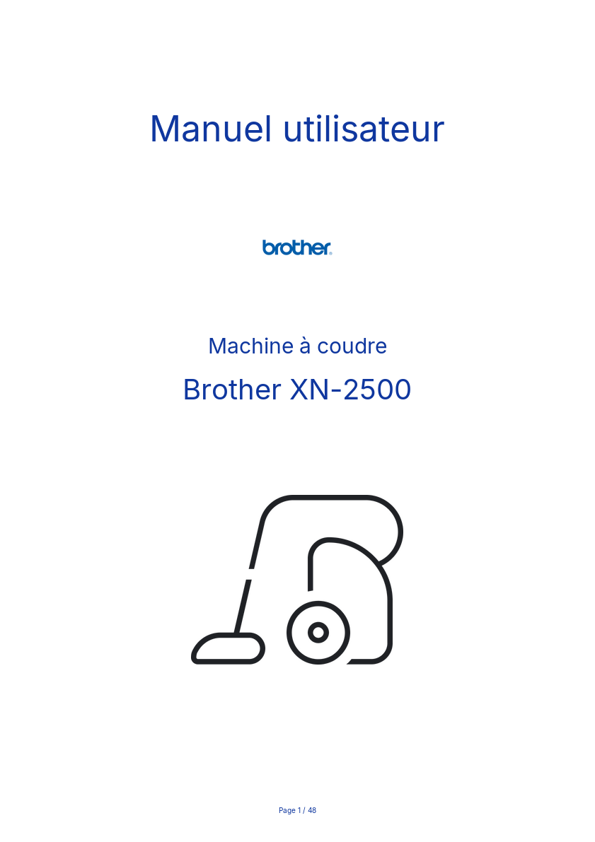 Page n°1 - Manuel utilisateur Brother XN-2500