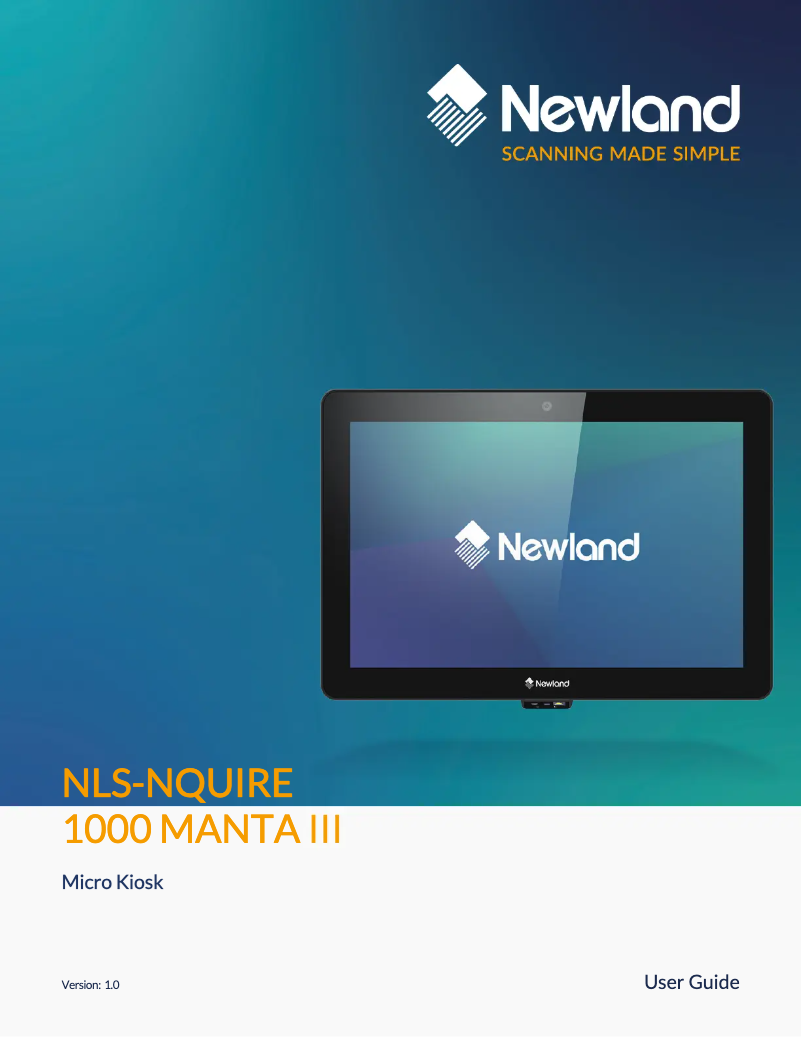 Page n°1 - Manuel utilisateur Newland NQuire 1000 Manta III