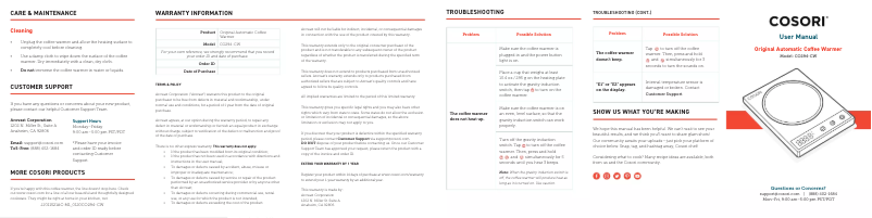 Page 1 de la notice Manuel utilisateur Cosori CO294-CW